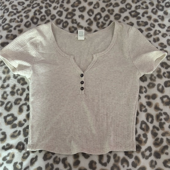 Women's Cream Ribbed Top - Picture 1 of 3